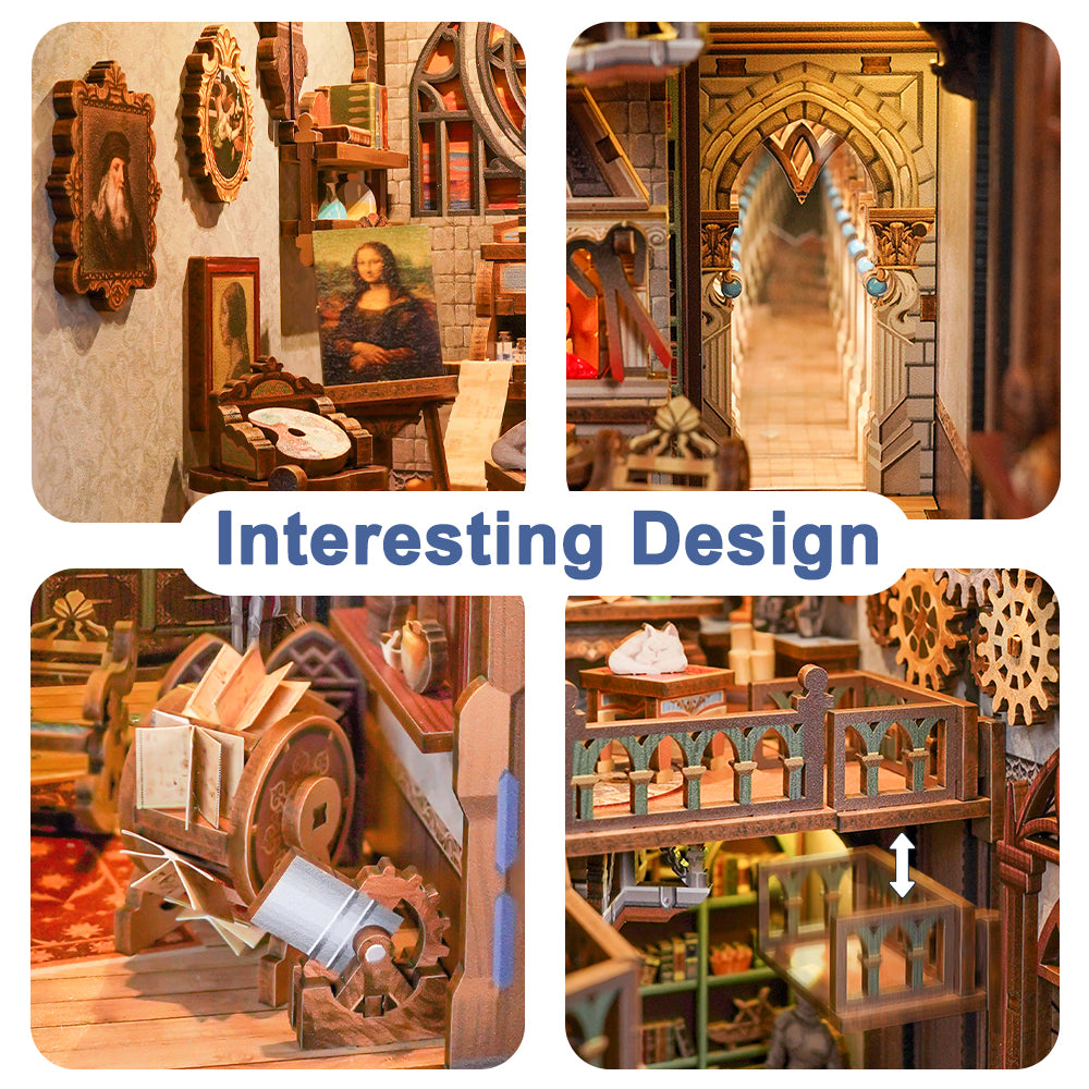 Leonardo da Vinci inspired Book Nook